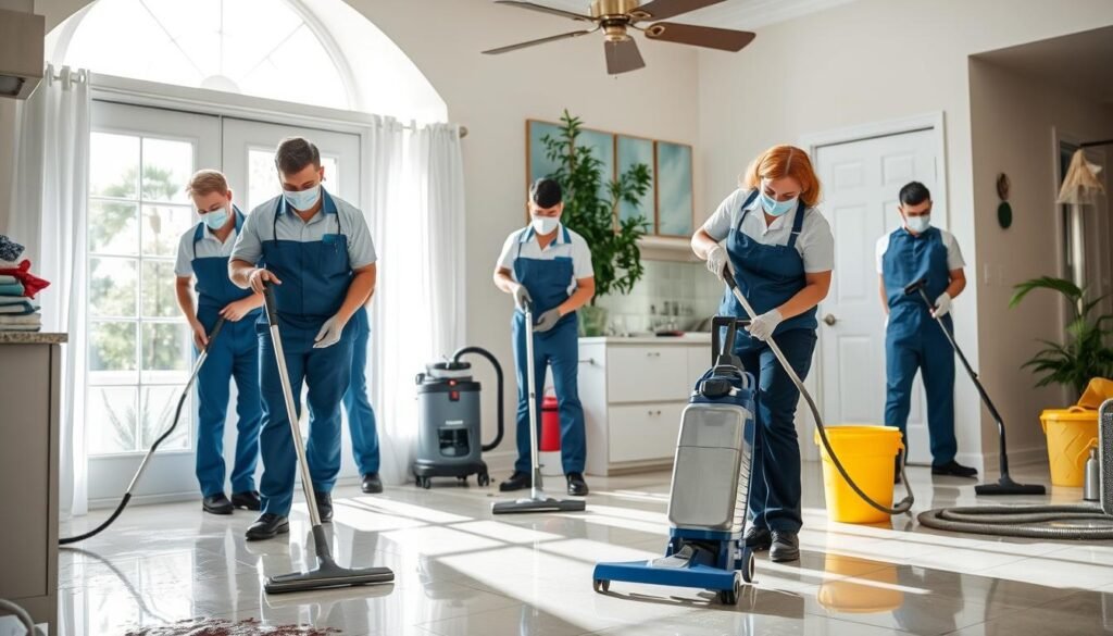 Experienced deep cleaning team Orlando at work