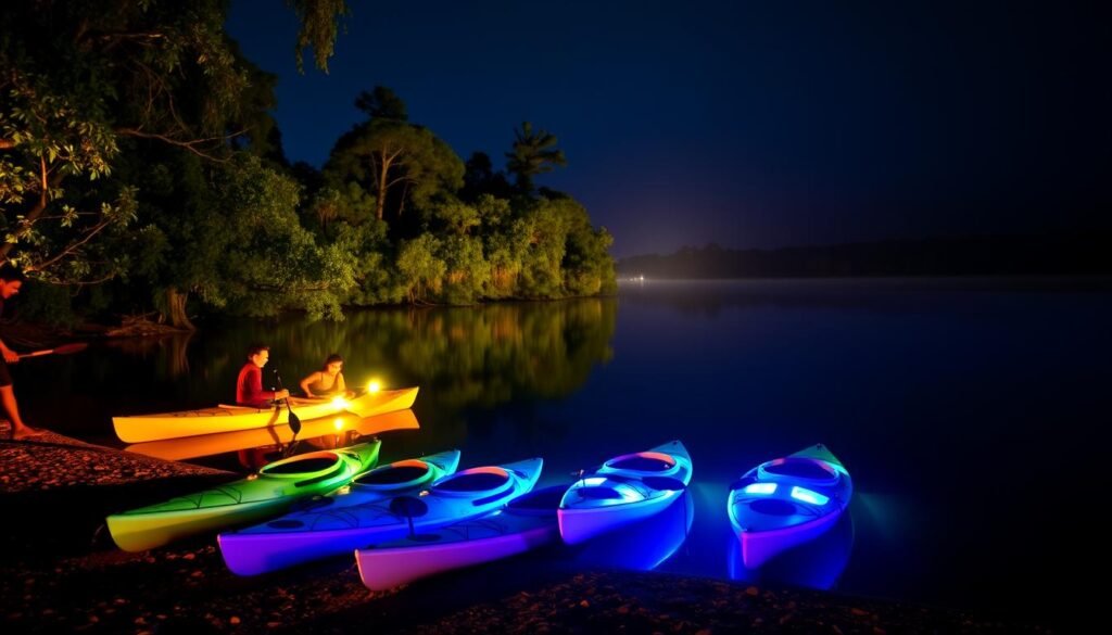 Orlando night glow kayak preparation