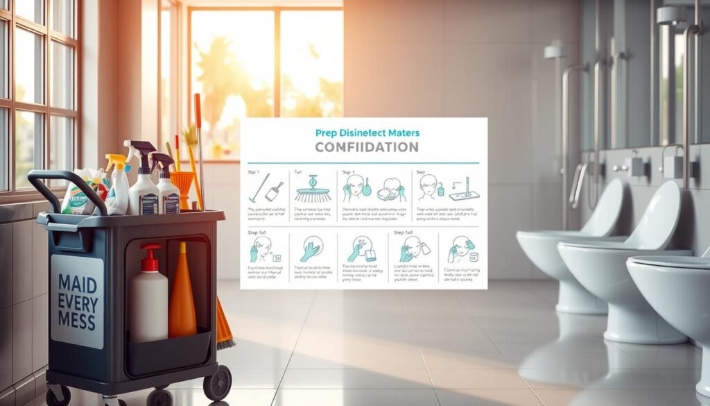 How to disinfect and clean a commercial Bathroom