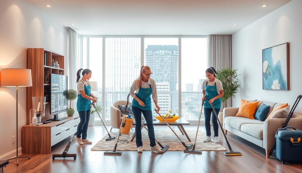 Image generation prompt for "property management cleaning services Orlando"